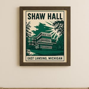 Shaw Hall | Michigan State University | River Trail Neighborhood Dormitory | Digital Download Poster 4x6, 5x7, 8x10