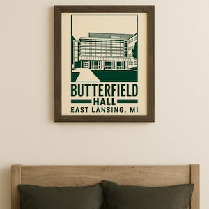 Butterfield Hall | Michigan State University | Brody Neighborhood Dormitory | Digital Download Poster 4x6, 5x7, 8x10