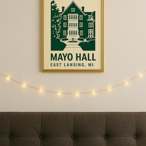 Mayo Hall | Michigan State University | North Neighborhood Dormitory | Digital Download Poster 4x6, 5x7, 8x10