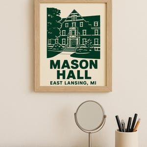 Mason Hall | Michigan State University | North Neighborhood Dormitory | Digital Download Poster 4x6, 5x7, 8x10