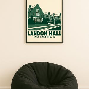 Landon Hall | Michigan State University | North Neighborhood Dormitory Digital Download Poster 4x6, 5x7, 8x10