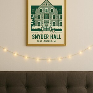 Synder Hall | Michigan State University | North Neighborhood Dormitory | Digital Download Poster 4x6, 5x7, 8x10