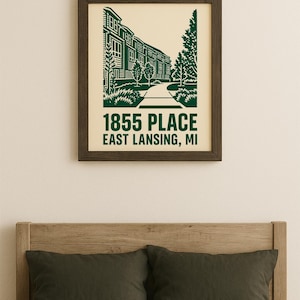1855 Place Apartments | Michigan State University | University Apartments | Digital Download Poster 4x6, 5x7, 8x10