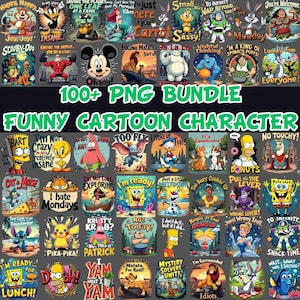 100+ Funny Cartoon Character Png Bundle, Retro Cartoon Png, Princess Png, Dis-nei Cartoon Png, Sublimation Design, Cartoon Character Png