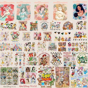 100+ Disney All Character Png Bundle, Mickey and Friends Png, Disney Princess Png, Pooh and Friends Png, Toy Story Png, Disneyland Trip Tee