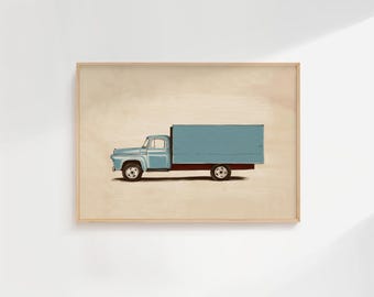 Printable Nursery Wall Art Truck Printable Vintage Nursery Poster Boys Room Printable Whimsical Nursery Decor Kids Room Decor