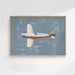 Printable Nursery Wall Art Airplane Printable Vintage Nursery Poster Boys Room Printable Whimsical Nursery Decor Kids Room Decor