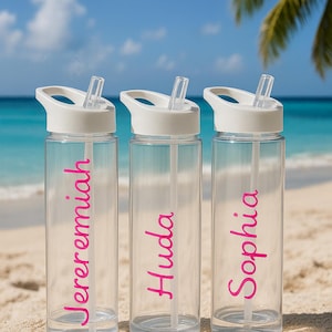 Personalized Water Bottle with Straw Inspired Fitness Love Custom Water Bottle 500 ml Water Bottle Flip Top