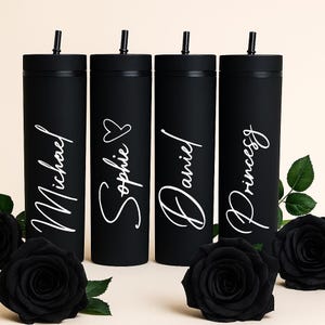 Personalized Skinny Tumbler, Bridesmaids Gift, Bridesmaid Tumbler with Straw, Custom bridal cup, Bachelorette Party, Wedding Party Gifts