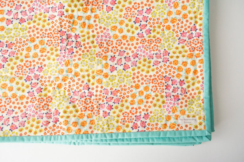Bright Floral Whole Cloth Quilt