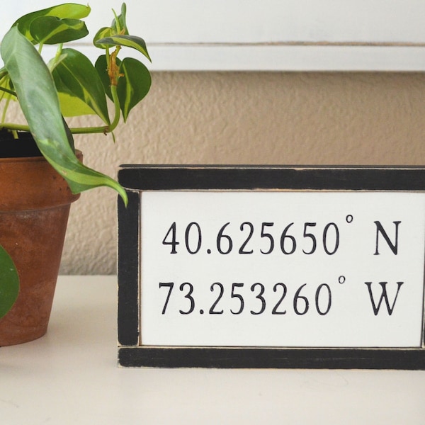 Latitude Longitude Mini Sign - Special Place - Tiered Tray - Farmhouse Decor