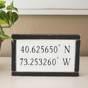 Latitude Longitude Mini Sign - Special Place - Tiered Tray - Farmhouse Decor