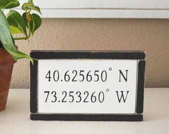 Latitude Longitude Mini Sign - Special Place - Tiered Tray - Farmhouse Decor