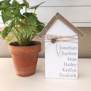 Small Wood House Mini House Tiered Tray Farmhouse Decor image 1