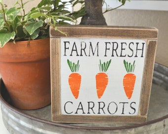 Farm Fresh Carrots - Easter - Spring - Tiered Tray Mini Sign