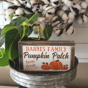 Pumpkin Patch Mini Sign - Personalized Tiered Tray Signs
