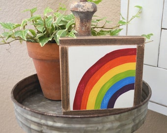 Mini Rainbow Sign - St Patrick's Day Tiered Tray Decor - Pride