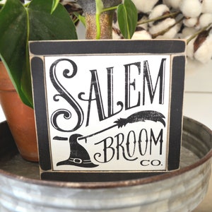 Salem Broom Company Mini Sign - Halloween Tiered Tray Decor