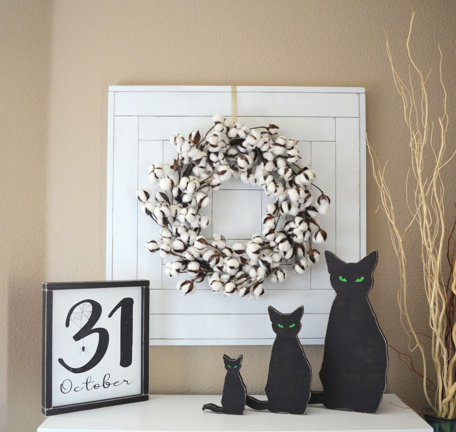Black Cat Halloween Decoration Etsy