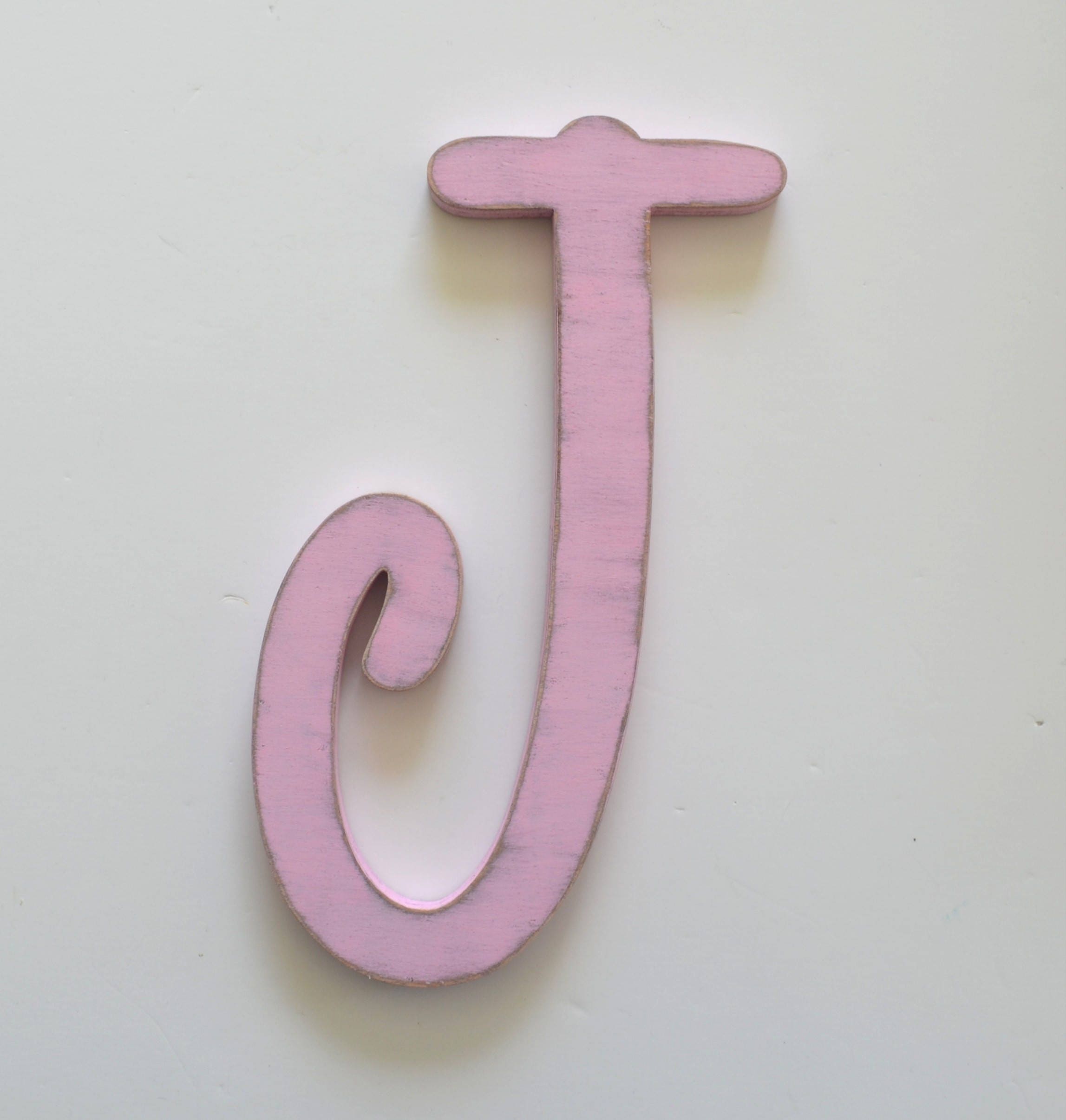 Letter J wooden letters 8 inch cut out letters cursive Etsy