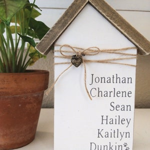 Small Wood House Mini House Tiered Tray Farmhouse Decor image 2