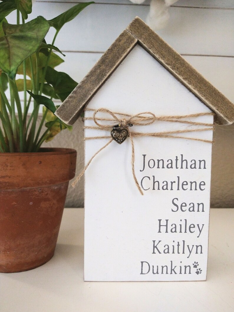 Small Wood House Mini House Tiered Tray Farmhouse Decor image 2