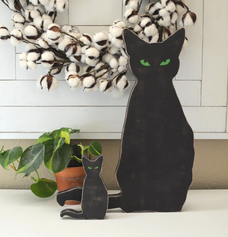 Black Cat Halloween Decoration Etsy