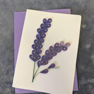 Lavender Greeting Card, Hand Made Greeting Card, Quilling Card