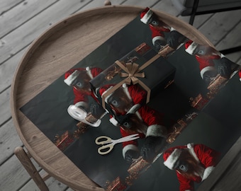 Papel de regalo de Papá Noel con diseño de Sasquatch, papel de regalo navideño de Pie Grande