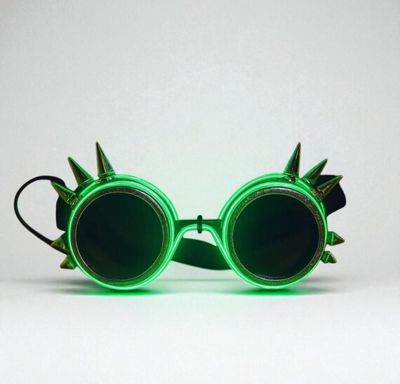 Gothic LED Spiked Goggles – Steampunk Cyberpunk Rave Glasses  display picture 2