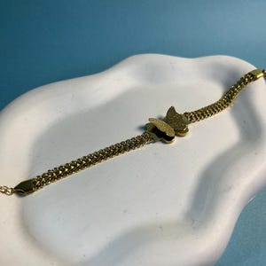 Gold Butterfly Bracelet | Chunky Chain Jewelry | Bold Statement Bracelet | Gift for Her | Everyday Wear