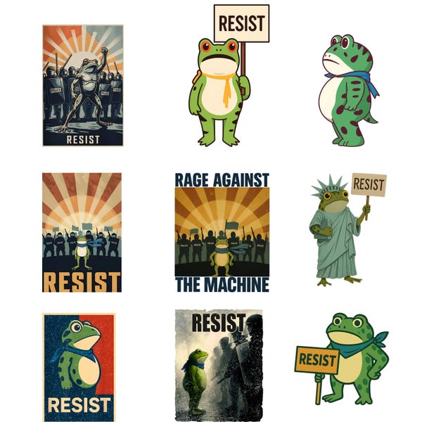 Resist Portland Frog Clipart: Anti Fascism Activist PNG SVG PDF Bundle