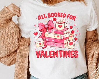 Book Lover Valentine PNG, Coquette Reader Shirt Design (Digital Download