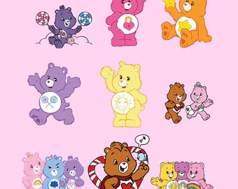 Care Bears Clipart SVG Bundle: Belly Badge Designs (PNG, PDF)