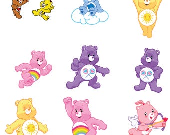 Care Bears Clipart Bundle: Kawaii Rainbow Bear, Cricut & Silhouette (PNG SVG PDF)