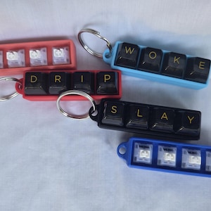 Keyboard Keychain Fidget Toy - Stress Relief Keycap Toy - CUSTOMIZABLE