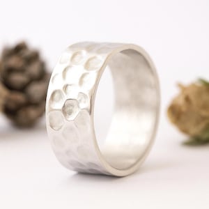 Sterling Silver Wide Band Ring: Handmade Thick Statement Ring
