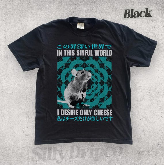 I Desire Only Cheese Rat vintage japanese comfort colours T-Shirt