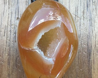 Carnelian Agate with Sugar Druzzy Bolo Tie