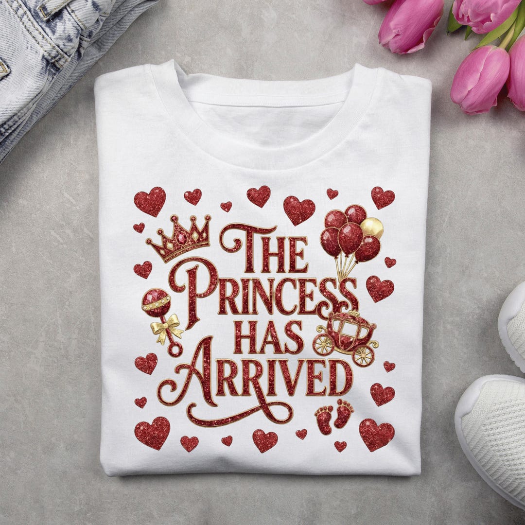 The Princess Has Arrived Png & Svg | Baby Girl Princess Newborn Clipart ...
