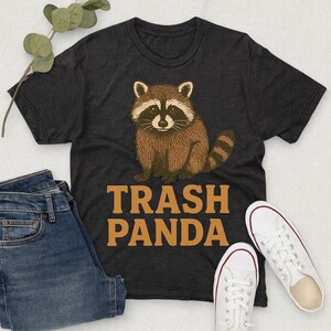 Trash Panda T-Shirt - Funny Raccoon Graphic Tee, Retro Vintage Animal Shirt, Cute Wildlife Lover Gift, Humor Nature Top