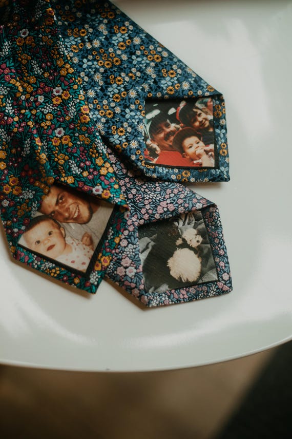 Custom Iron-On Tie Patch for Groom or Father - Personalized Photo Transfer, DIY Wedding Gift, Two Identical Images included, Gift for Dad