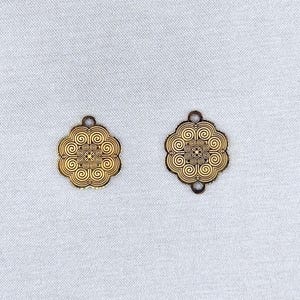 Double heart Hmong charm - 18k Gold Plated