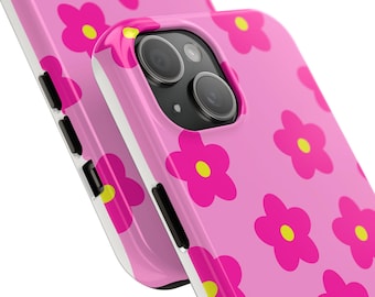 Pink Retro Flower Phone Case | Tough Phone Case