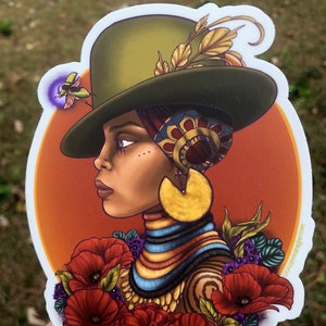 Badu, the Wisdom Goddess vinyl decal sticker