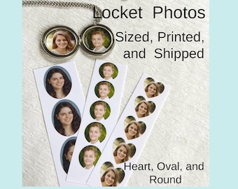 Locket Photo Prints, locket size printed photos, wedding charm photo prints, heart shaped photos, personalized gift