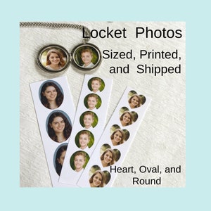 Locket Photo Prints, locket size printed photos, wedding charm photo prints, heart shaped photos, personalized gift