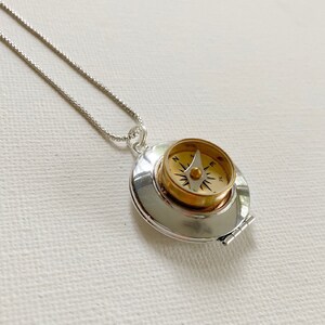 Silver Working Compass Locket With Photos, Personalized Photo Gift - Etsy