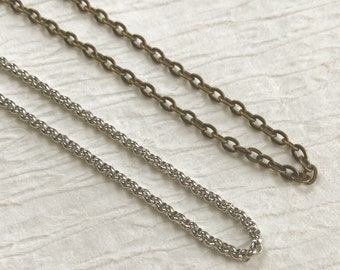 Add-on: Extra Chain for Lockets, stainless steel finished chain, bronze finished chain,  2.0 mm thick