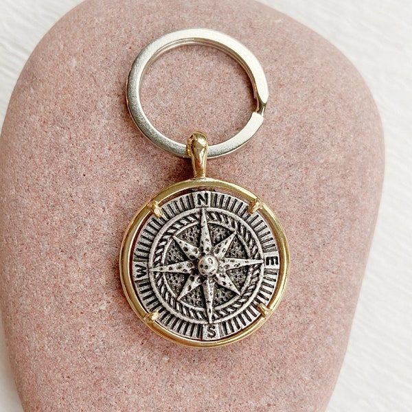Compass Keychain Etsy